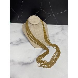 Vintage 9-strand goldtone necklace 37” at longest